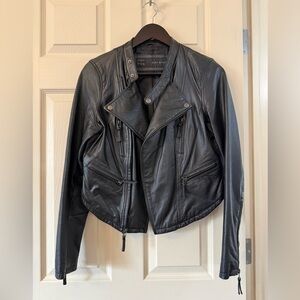 Zara Genuine Lamb Leather Moto Jacket Fits like a medium marked size L